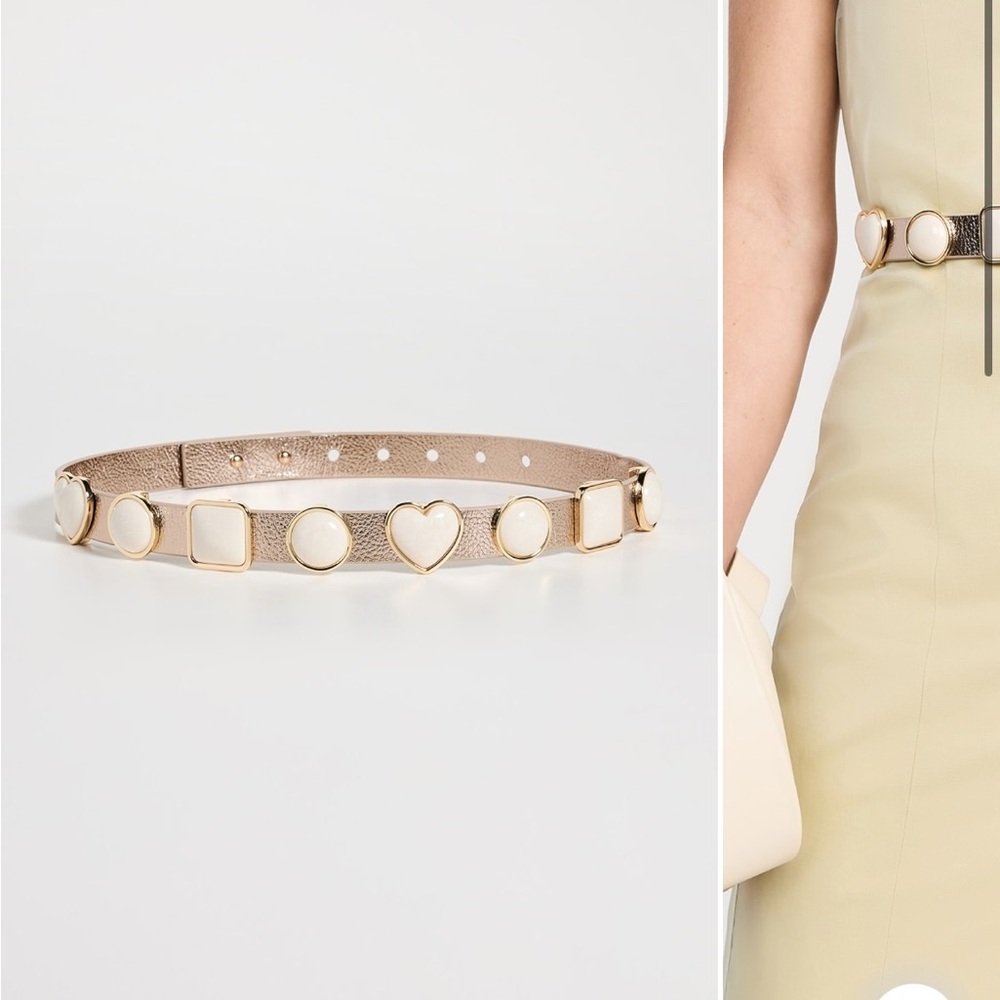 Lele Sadoughi Pearl Station Belt in gold color. Never worn! New without tags